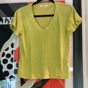 perfectwhitetee Bright Yellow V-Neck Short Sleeve Tee